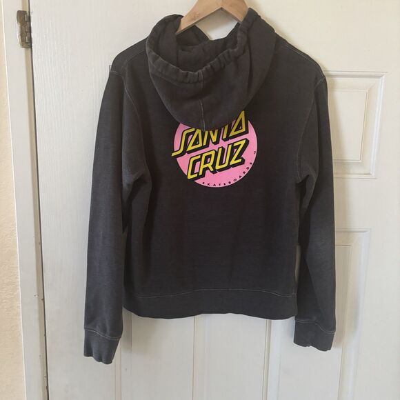 Santa Cruz Womens Hoodie Black Size M Skater California Beach Outdoors Retro Y2K - Picture 9 of 15